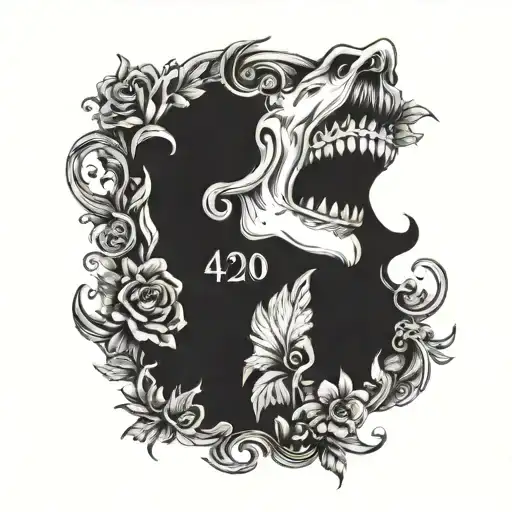 420 throat tattoo design incorporating elements tattoo design idea
