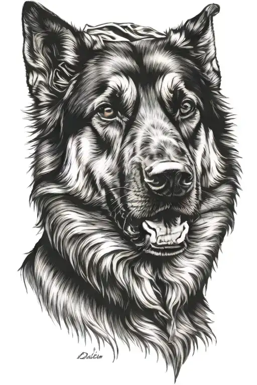 German shepard dog tattoo design idea