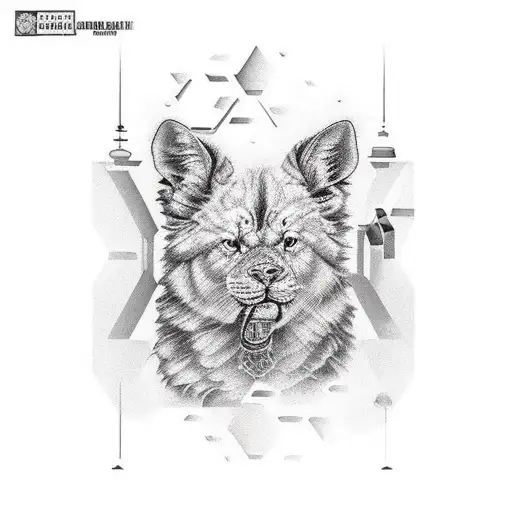 sleeve van vrouwelijk gezicht met een trap naar boven, deur met licht, onderaan trap jongen en man tattoo design idea