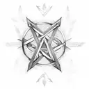 steel Sword magen David  tattoo design idea