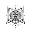steel Sword magen David  tattoo design idea