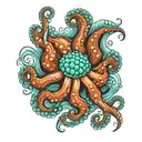 ocean floor octopus tattoo design idea