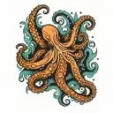 ocean floor octopus tattoo design idea