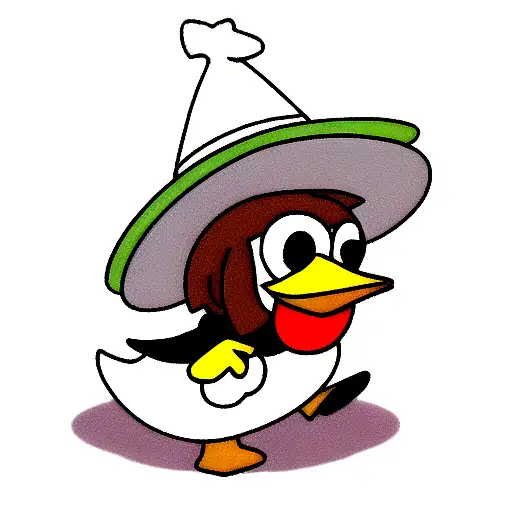 duck with sombrero and a joint tattoo design idea