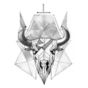 bison skull tattoo design idea