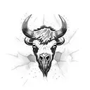 bison skull tattoo design idea