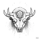 bison skull tattoo design idea