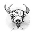 bison skull tattoo design idea