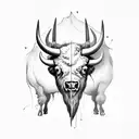 bison skull tattoo design idea