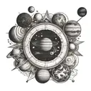 solar system circle tattoo design idea