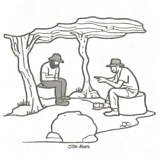 the dirt man will take you to his cave deep underground tattoo design idea