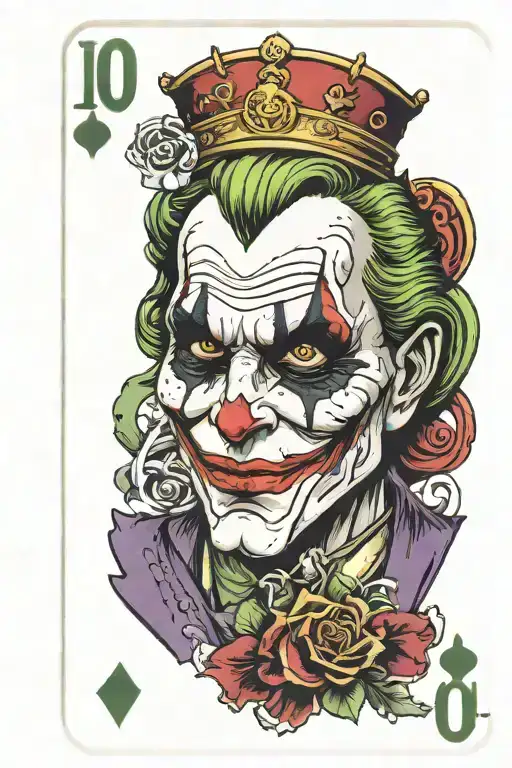 a playing card joker tattoo design idea