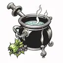 cauldron tattoo design idea