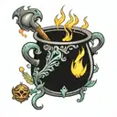 cauldron tattoo design idea
