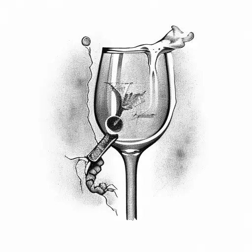 A wine glass with Taylor Swift lyrics as the stem tattoo design idea