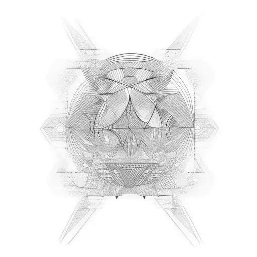 abstract lines different lengths and widths tattoo design idea