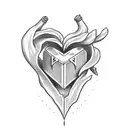 dagger in heart tattoo design idea