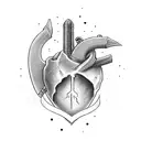 dagger in heart tattoo design idea