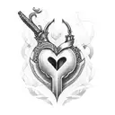 dagger in heart tattoo design idea