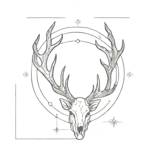 cuckold antlers tattoo design idea