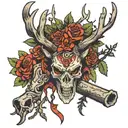 cuckold antlers tattoo design idea