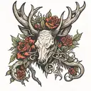 cuckold antlers tattoo design idea