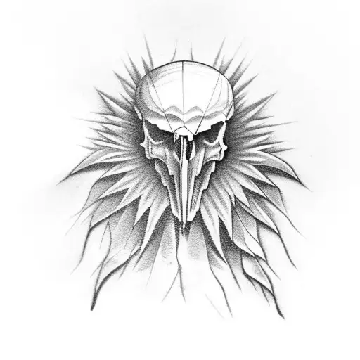 An eagle with a skull in its talons,  tattoo design idea