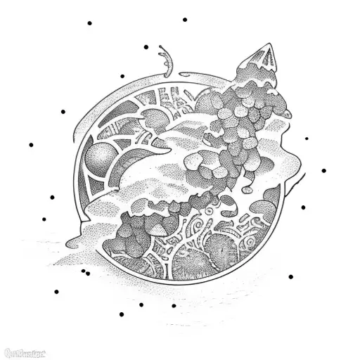 desert, grape, galaxy tattoo design idea