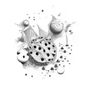 desert, grape, space tattoo design idea