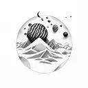 desert, grape, milky way tattoo design idea