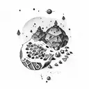 desert, grape, milky way tattoo design idea