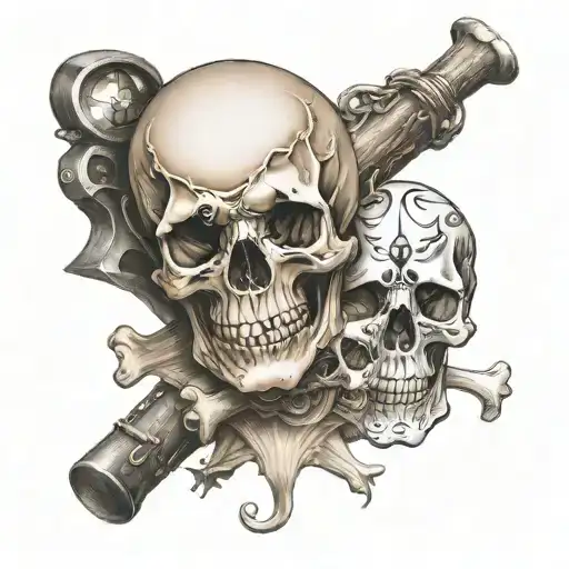 a skull and crossbones tattoo design idea