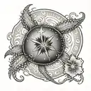 Yamas with a sand dollar tattoo design idea