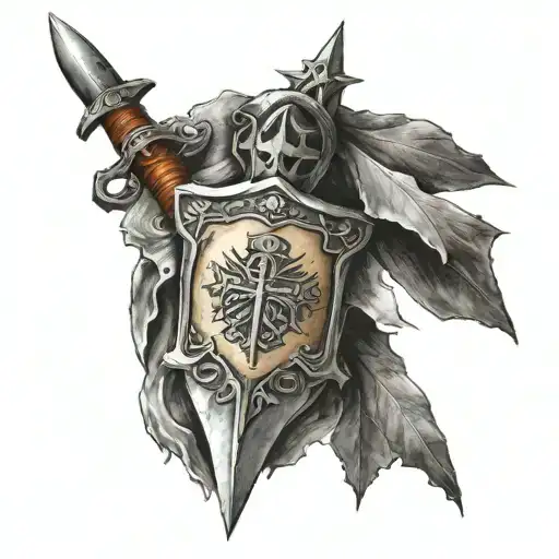 Templar and Commando Dagger Combined tattoo design idea