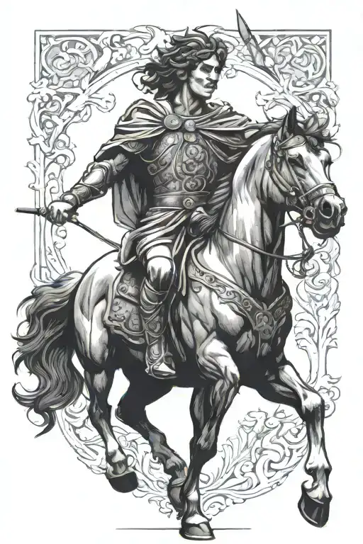 alexander the great on a horse tattoo design idea
