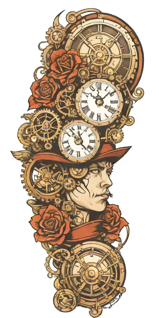 steampunk 69 tattoo design idea