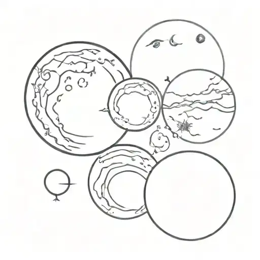 full moons, celestial, tattoo design idea