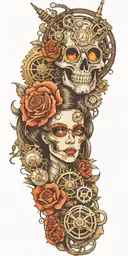 steampunk 69 tattoo design idea