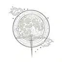 full moon, celestial, tattoo design idea