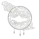 full moon, celestial, tattoo design idea