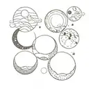 full moons, celestial, tattoo design idea