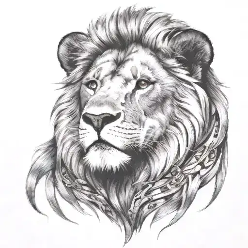 I want to create a sleeve tattoo from the shoulder to the middle of the arm that includes a lion with a compass. tattoo design idea
