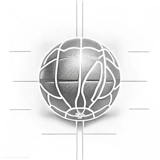 logo de Kyrie Irving et ballon de basket tattoo design idea