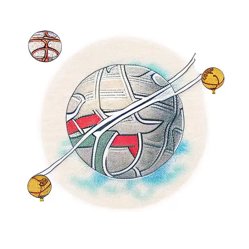 logo de Kyrie Irving et ballon de basket tattoo design idea