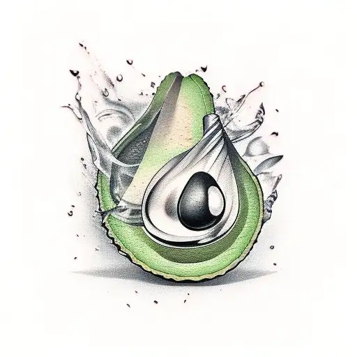 Avocado tattoo design idea