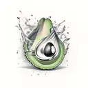 Avocado tattoo design idea