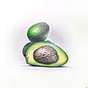 Avocado tattoo design idea