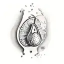 Avocado tattoo design idea