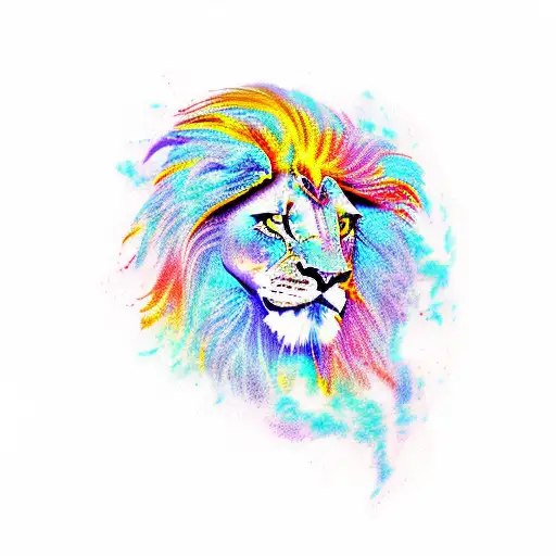 Phoenix lion  tattoo design idea