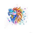 Phoenix lion  tattoo design idea